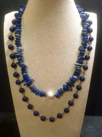 2 stuks, lapis lazuli - Halsketting, Verzamelen