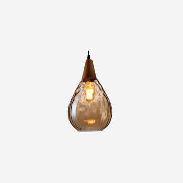 Moderne Glazen Hanglamp Met Houten Accent, Verzenden, Nieuw