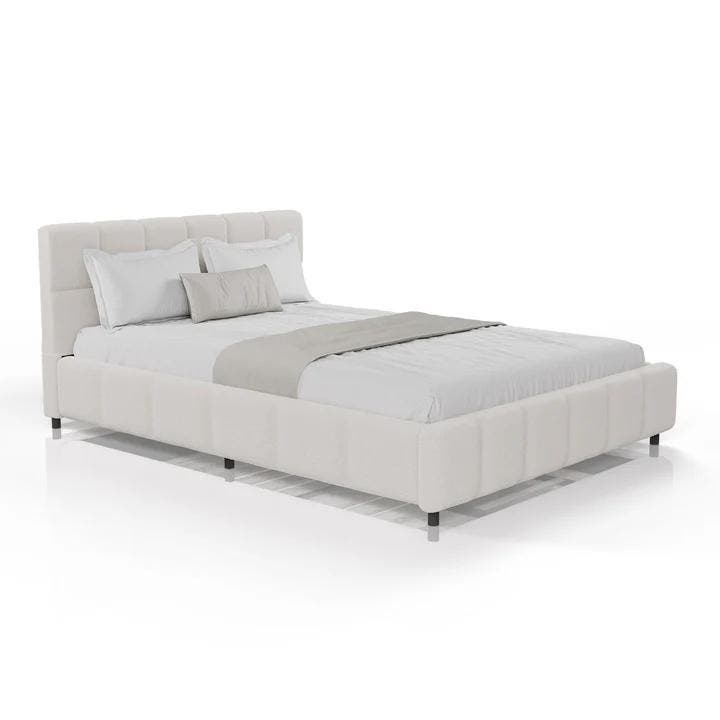 Gestoffeerd Bed Florence - 140x200cm - Crème, Huis en Inrichting, Slaapkamer | Bedden, Nieuw, Verzenden