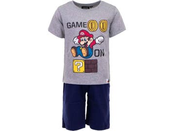 Kinderpyjama - Shortama - Super Mario - Grijs/Marineblauw, Verzenden, Nieuw