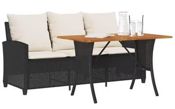 3-zits Tuinbankset met Tafel – Hars, Acaciahout, Kussens, Verzenden, Nieuw