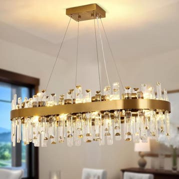Kristallen Kroonluchter 80cm Goud | Retourdeal 47% Korting, Huis en Inrichting, Ophalen of Verzenden, Zo goed als nieuw, Overige materialen