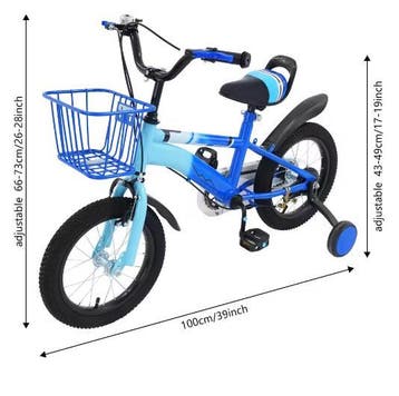 14 Inch Kinderfiets Met Zijwielen Mand en Dubbele Remmen, Verzenden, Nieuw