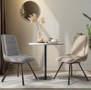 2 Luxe Draaistoelen Eetkamer – 360° – Hoge Rug – Gestoffeer, Verzenden, Nieuw