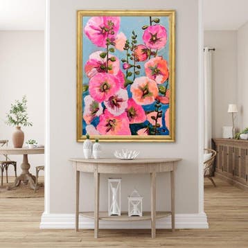 Brooksby - Wild Pink Hollyhocks XL