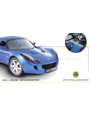 2001 LOTUS ELISE ACCESSOIRES BROCHURE ENGELS, Boeken, Nieuw, Author