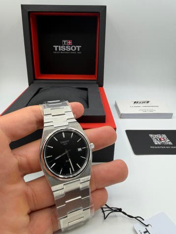 Tissot PRX 40MM Black, Sieraden, Tassen en Uiterlijk, Overige merken, Staal, Staal, Verzenden