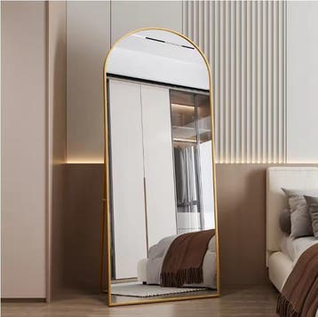 Boogvormige Volledige Lengte Spiegel 180×80 cm in Goudkleuri, Verzenden, Nieuw
