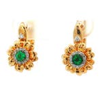 Oorbellen - 14 karaat Geel goud - 0.31ct. tw. Smaragd -, Sieraden, Tassen en Uiterlijk, Oorbellen, Nieuw