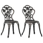 vidaXL Bistrostoelen 2 st gietaluminium bronskleurig, Verzenden, Nieuw, Metaal