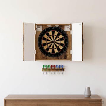 vidaXL Dartbord Kabinet HOORN Oud hout 52,5 x 10,5 x 53,5 cm, Verzenden, Nieuw