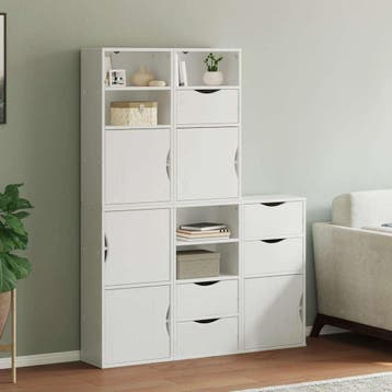 vidaXL Bijzetkasten 5 st ODDA 40x24x79 cm massief grenenhout, Verzenden, Nieuw, Grenenhout