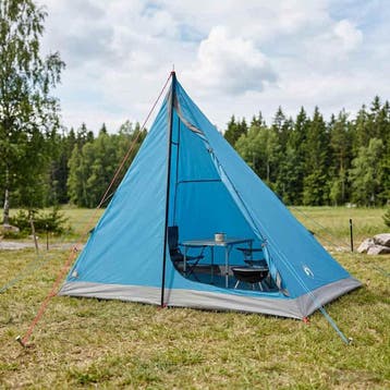 vidaXL Backpacking Tent 2-persoons Blauw 185T Polyester met, Verzenden, Nieuw, Tot en met 2