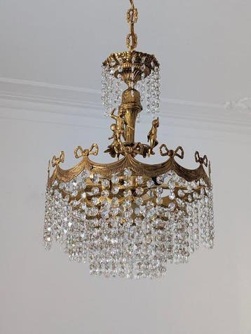 Kroonluchter - Kristal - Brons met goudafwerking