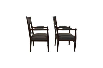 Set van 2 antieke Jugendstil armstoelen – donker hout met ge, Ophalen of Verzenden, Nieuw