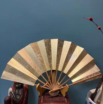 Handwaaier - Bamboe vouwventilator - Japanse gouden