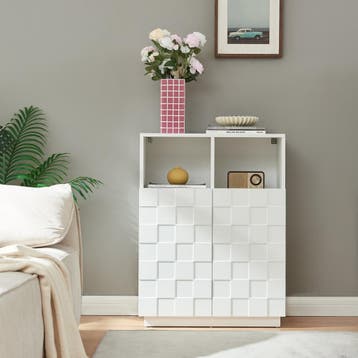 Commode Bopibobro 86x64x36 cm wit [en.casa], Verzenden, Nieuw
