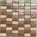 Wand Mozaïek Tegels Factory Glas/Marmer Rood Glans - Matj.., Wandtegels, Nieuw, Ophalen of Verzenden, 20 tot 40 cm