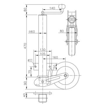 Neuswiel 60 mm vierkant automatische opklapbaar, Ophalen of Verzenden, Nieuw