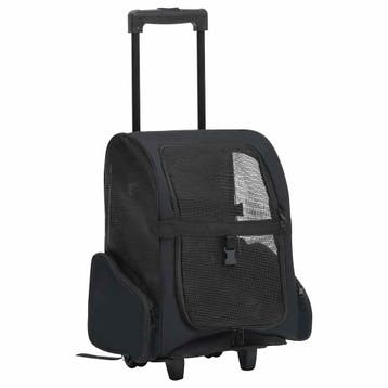 vidaXL Huisdierentrolley inklapbaar zwart, Verzenden, Nieuw