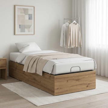 vidaXL Bedombouw voor verstelbare bedbodem Artisanaal eiken, Verzenden, Nieuw, Bruin, Hout