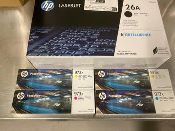 HP CF226A/26A & 973x printercartridges 5x, Nieuw