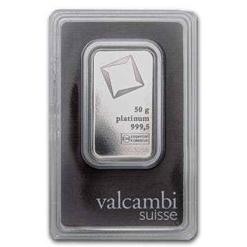 Platina 50 gram Valcambi, Verzenden, Losse munt