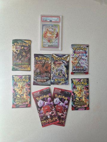 Pokémon - 9 Graded card - Eevee 174 Foil, Limited edition -, Nieuw