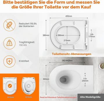 GRIFEMA G951 Premium wc-bril – antibacterieel en krasbest., Verzenden, Nieuw