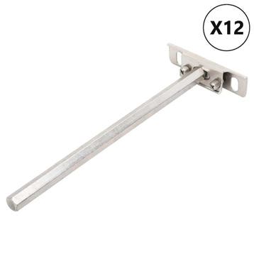 vidaXL Zwevende plankdragers 12st onzichtbaar Ø12x200 mm, Verzenden, Nieuw