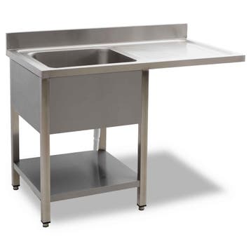 HCB Spoeltafel - enkele spoelbak links - 120 cm - RVS, Verzenden, Nieuw in verpakking