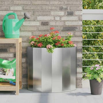 vidaXL Plantenbak Zilver 60 x 30 x 50 cm Gegalvaniseerd, Verzenden, Minder dan 60 cm, Nieuw, Metaal