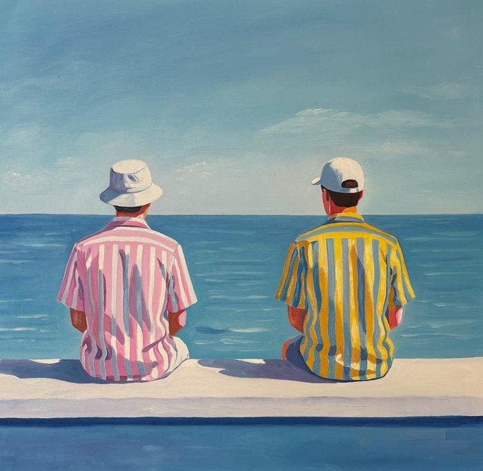 Alexy Berthelot - Aruba Sunday confidence, Antiek en Kunst, Kunst | Schilderijen | Modern