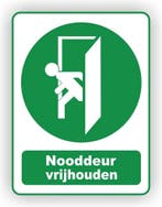 Nooduitgang vrij houden pictogram sticker. (201.08), Verzenden, Nieuw, Overige typen