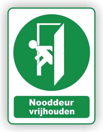 Nooduitgang vrij houden pictogram sticker. (201.08), Verzenden, Nieuw, Overige typen