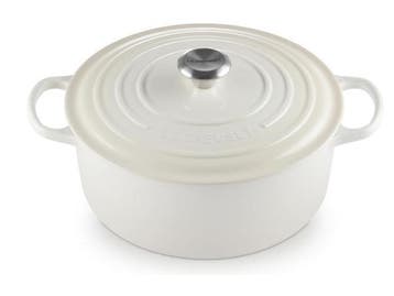 Veiling - LE CREUSET geëmailleerde gietijzeren braadpan met, Gebruikt
