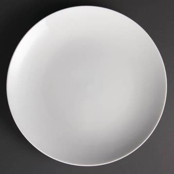 Witte porselein borden rond 31 cm (stuks 6), Verzenden