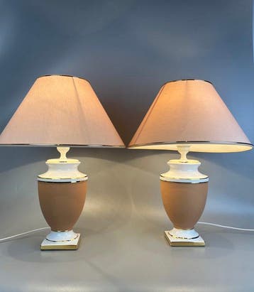 Tafellamp - Terracotta, Verguld, Keramiek - Twee vintage