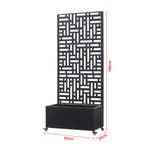 Tuinscherm Bernalda met plantenbak op wielen 190x82x38 cm zw, Verzenden, Nieuw