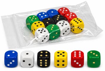 Gekleurde Houten Dobbelstenen - 16mm (12 stuks) | HOT Games, Verzenden, Nieuw
