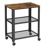 Serveertrolley industrieel 3-laags met houtlook en wielen, Huis en Inrichting, Verzenden, Nieuw