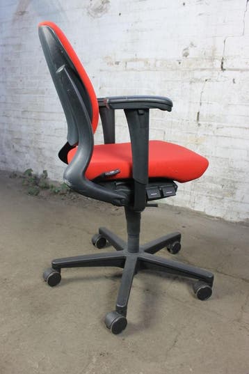 Tweedehands Ahrend Bureaustoel – Rood Gestoffeerd,, Verzenden, Gebruikt, Bureaustoel