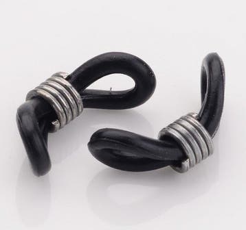 10 x brillenkoord eindje, zwart, rubber, 20 x 6 mm platinum, Ophalen of Verzenden, Nieuw, Draad