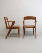 Pinea eetkamerstoel – massief teak, Huis en Inrichting, Stoelen, Bruin, Nieuw, Ophalen of Verzenden, Modern / minimalistisch / Scandinavisch