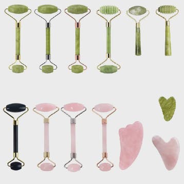 Jade Roller & Gua Sha Set: Dubbelzijdige Gezichtsroller voor, Verzenden, Nieuw
