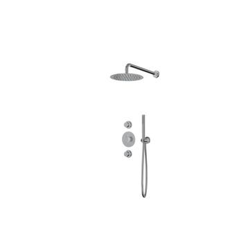 Thermostatische inbouw regendouche chroom drie-knops midden, Verzenden, Nieuw