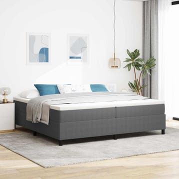 vidaXL Platform bedframe Lichtgrijs 200 x 200 cm Katoen Stof, Verzenden, Nieuw, Tweepersoons, Stof