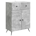 vidaXL Dressoir met lade Betongrijs 66 x 34,5 x 90 cm, Verzenden, Nieuw, Overige houtsoorten, Minder dan 50 cm