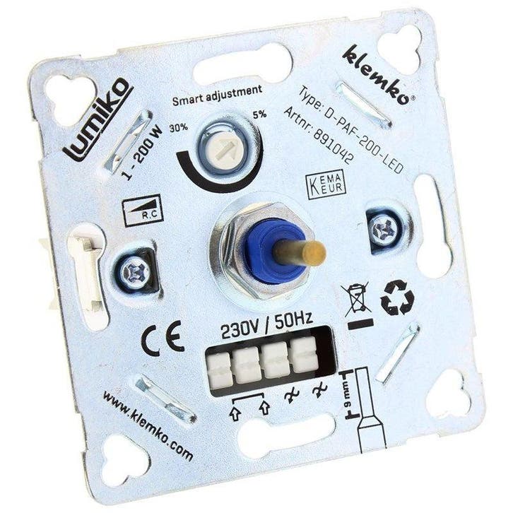 LED dimmer universeel - Klemko - 1 tot 200 Watt, Hobby en Vrije tijd, Elektronica-componenten, Ophalen of Verzenden