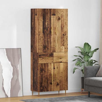 vidaXL Highboard Oud Hout 69,5 x 34 x 180 cm Bewerkt hout, Minder dan 50 cm, Verzenden, Nieuw, Minder dan 100 cm